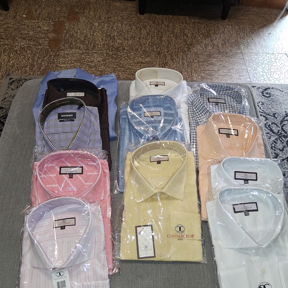 Classic Slim Fit Dress Shirts ($40 ea.) Buy 2 or more, $35ea.4 lien,rest cotton - Picture 2 of 4